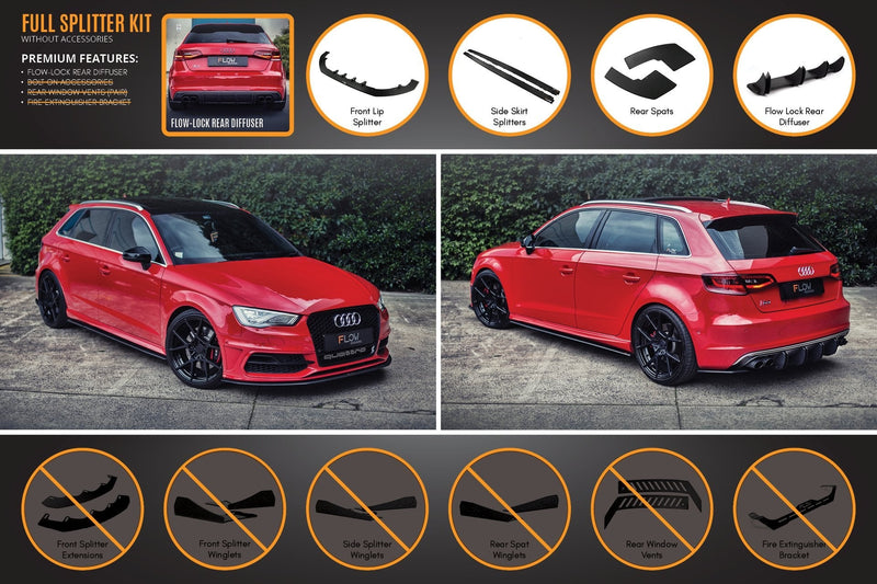Flow Designs Full Lip Splitter Set | S3 8V Sportback