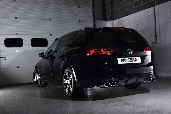 MILLTEK SPORT CAT-BACK NON RESONATED (LOUDER) USES OE TRIMS IN REAR DIFFUSER | GOLF MK7 R ESTATE