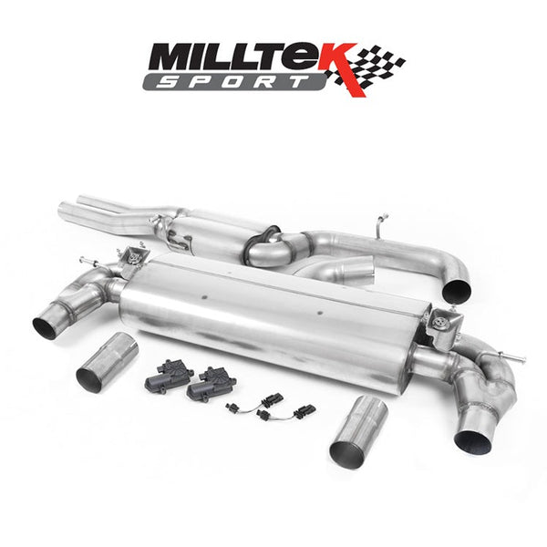 MILLTEK SPORT CAT BACK NON-RESONATED WITH BURNT TITANIUM OVAL TRIMS | RS3(FL) SALOON / SEDAN (8V MQB)