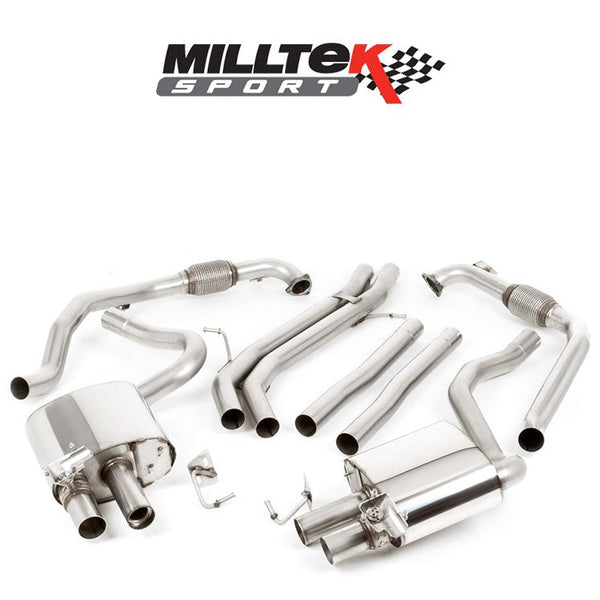 MILLTEK SPORT CAT-BACK NON RESONATED QUAD GT-100 BURNT TITANIUM TRIMS | S5 B9