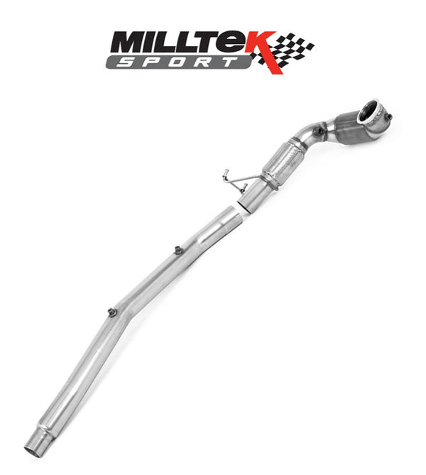 MILLTEK LARGE BORE DOWNPIPE & HI-FLOW SPORTS CAT TO SUIT MILLTEK SYSTEM | GOLF MK8  / R S3 8Y