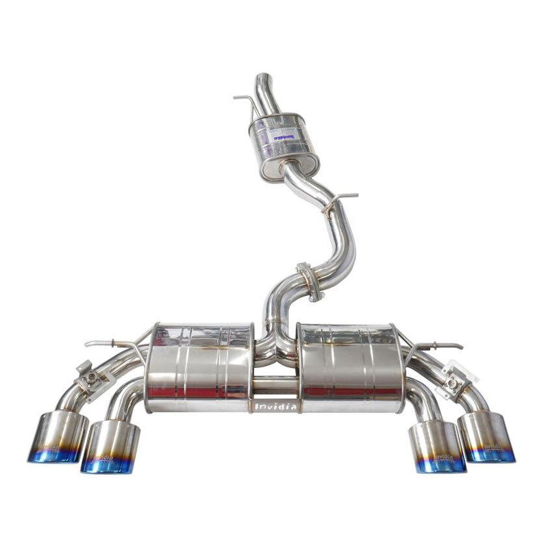 INVIDIA R400 VALVED CAT BACK EXHAUST WITH TITANIUM OVAL TIPS | GOLF R MK7